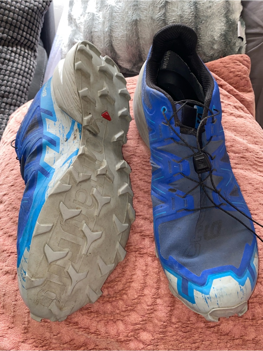 Salomon Blue and Black Speed cross 6 Men's Trail Running Size 14 Shoes